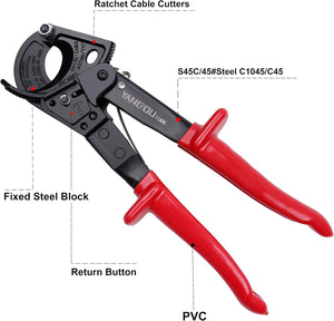 Yangoutool Ratchet Cable Wire Cutter and Heavy Duty Aluminum Copper Ratchet Cable Cutter for Cutting Electrical Wire up to 240Mm² Cutter Pliers