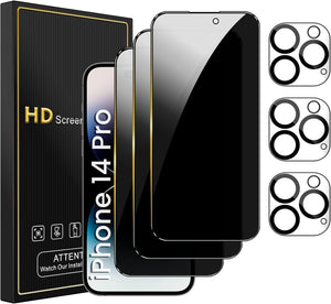 3 Pack Privacy Screen Protector for Iphone 13 6.1 Inch with 3 Pack Camera Lens Protector, anti Spy Tempered Glass Film, Anti-Scratch, Touch Sensitive, Case Friendly