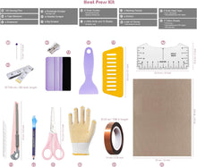 Load image into Gallery viewer, T Shirt Heat Press Starter Kit, Sublimation Accessories and Supplies with Ruler Guide, Teflon Sheets, Heat Tape, Heat Gloves, Marking Pencils, Sewing Pins