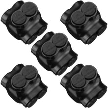 Load image into Gallery viewer, Insulated Wire Connectors Multi Splice Connector Dual Entry Electrical Power Connector Black Cable Connectors 2 Port Connectors(10 Pcs,2/0-6 Wire Range, Slotted or 3/16&quot; Allen Hex)