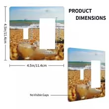 Beach Wave Sea Decorator Rocker Wall Plate Light Switches Face Switchplate Plug Cover for Dimmers, Receptacle, USB Outlet Panel