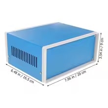 Load image into Gallery viewer, Metal Blue Project Box Case AU-1 Power Supply Iron Housing ABS Plastic Panels Electrical Junction Box Enclosure CASE Junction