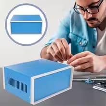 Metal Blue Project Box Case AU-1 Power Supply Iron Housing ABS Plastic Panels Electrical Junction Box Enclosure CASE Junction