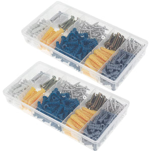 700Pcs Drywall Anchors and Screws Assortment kit Plastic Expansion Anchors and 5 Different Sizes Carbon Steel Screws