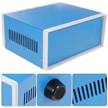 Load image into Gallery viewer, Metal Blue Project Box Case AU-1 Power Supply Iron Housing ABS Plastic Panels Electrical Junction Box Enclosure CASE Junction