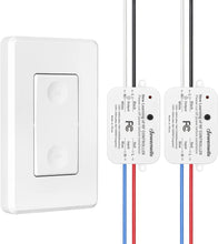 Load image into Gallery viewer, DEWENWILS Wireless Light Switch and Receiver Kit, No In-Wall Wiring Required,Remote Control Wall Switch Lighting Fixture for Ceiling Lights, Fans, Lamps,100 Ft RF Range, Programmable