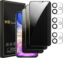 Load image into Gallery viewer, 3 Pack Privacy Screen Protector for Iphone 13 6.1 Inch with 3 Pack Camera Lens Protector, anti Spy Tempered Glass Film, Anti-Scratch, Touch Sensitive, Case Friendly