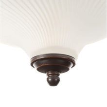 Load image into Gallery viewer, 11 In. 2-Light Oil-Rubbed Bronze Flush Mount with Frosted Swirl Glass Shade