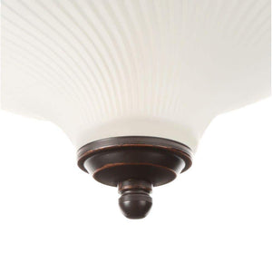 11 In. 2-Light Oil-Rubbed Bronze Flush Mount with Frosted Swirl Glass Shade