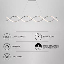 Load image into Gallery viewer, DNA Linear 16-Watt 1 Light Chrome Modern Integrated LED Pendant Light Fixture for Dining Room or Kitchen