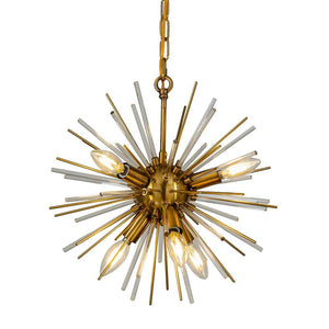 6-Light Modern Gold Sputnik Sphere Chandelier Starburst Satellite Pendant Ceiling Lighting