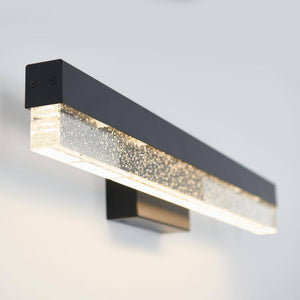 Essence Bubble Bar 27 In. 1 Light Matte Black Modern Integrated LED Vanity Light Bar for Bathroom with Bubble Glass