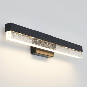 Essence Bubble Bar 27 In. 1 Light Matte Black Modern Integrated LED Vanity Light Bar for Bathroom with Bubble Glass