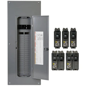 Homeline 100 Amp 24-Space 48-Circuit Indoor Main Breaker Plug-On Neutral Load Center with Cover(Hom2448M100Pcvp)