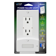 Load image into Gallery viewer, Classic Decor 1-Gang Decor Plastic Power Failure Wall Plate with Nightlight and Battery Backup