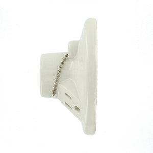 Glazed Porcelain Lamp Holder with Pull Chain and Outlet