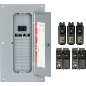 Homeline 100 Amp 24-Space 48-Circuit Indoor Main Breaker Plug-On Neutral Load Center with Cover(Hom2448M100Pcvp)