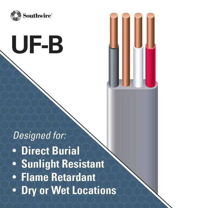 50 Ft. 12/3 Gray Solid CU UF-B W/G Wire