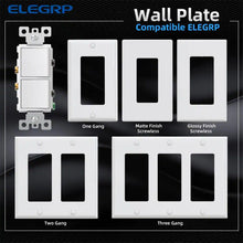 Load image into Gallery viewer, 15 Amp Decorator Combination 2 Single Pole Rocker Switches, Wall Plate Included, White (2-Pack)