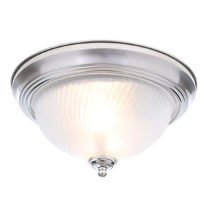 11 In. 2-Light Oil-Rubbed Bronze Flush Mount with Frosted Swirl Glass Shade