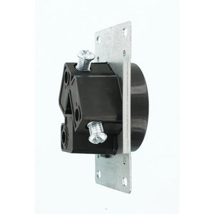 30 Amp 125-Volt/250-Volt Shallow Single Flush Mounted Outlet, Black