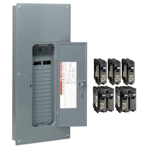 Homeline 100 Amp 24-Space 48-Circuit Indoor Main Breaker Plug-On Neutral Load Center with Cover(Hom2448M100Pcvp)