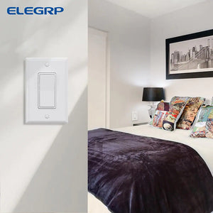 Decor 15 Amp Single Pole Rocker Light Switch with Wall Plate, White (10-Pack)