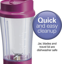 Load image into Gallery viewer, Hamilton Beach Shakes and Smoothies with Bpa-Free Personal Blender, 14 Oz, Raspberry