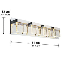 Load image into Gallery viewer, Bubble Cube 24 In. 4-Light Chrome Modern Integrated LED Vanity Light Bar for Bathroom with Bubble Glass