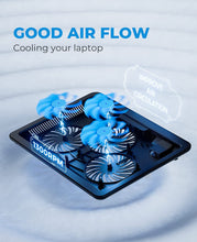 Load image into Gallery viewer, Havit HV-F2056 15.6&quot;-17&quot; Laptop Cooler Cooling Pad - Slim Portable USB Powered (3 Fans), Black/Blue