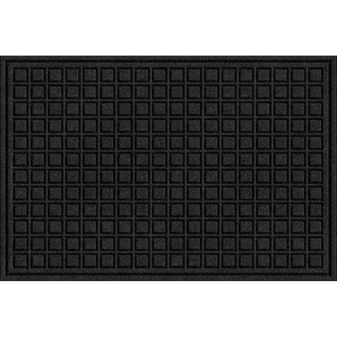 Black 24 In. X 36 In. Fiber and Rubber Commercial Door Mat