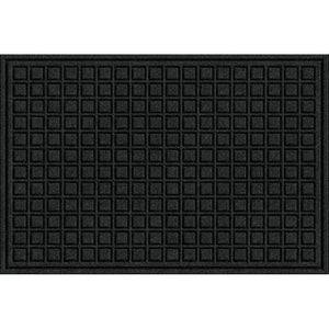 Black 24 In. X 36 In. Fiber and Rubber Commercial Door Mat