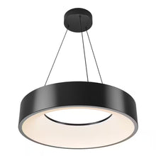 Load image into Gallery viewer, Aiden Drum 31-Watt 1 Light Black Modern 5 CCT Integrated LED Pendant Light Fixture for Dining Room or Kitchen