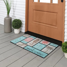 Load image into Gallery viewer, Addison Welcome Coral Azul 18 In. X 30 In. Recycled Rubber Door Mat