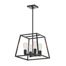 Load image into Gallery viewer, Carter 8-Light Black and Gold Modern Industrial Cage Chandelier Light Fixture for Dining Room or Kitchen