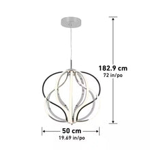 Load image into Gallery viewer, Meridian 30-Watt 1 Light Chrome Modern Integrated LED Pendant Light Fixture for Dining Room or Kitchen