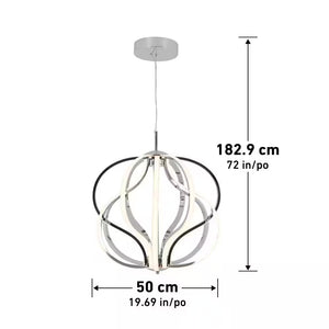 Meridian 30-Watt 1 Light Chrome Modern Integrated LED Pendant Light Fixture for Dining Room or Kitchen