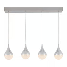 Load image into Gallery viewer, Glitzer 24-Watt 4 Light Chrome Modern Integrated LED Pendant Light Fixture for Dining Room or Kitchen