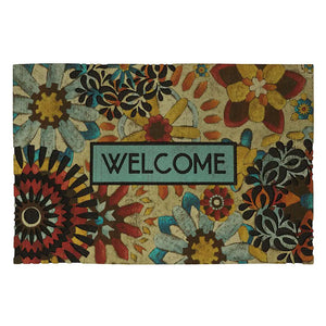 Lace Welcome Rustic Mosaic 23 In. X 35 In. Recycled Rubber Door Mat