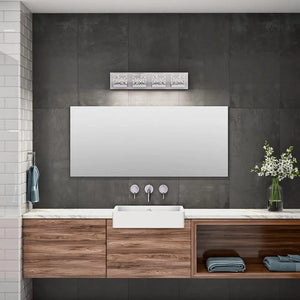 Bubble Cube 24 In. 4-Light Chrome Modern Integrated LED Vanity Light Bar for Bathroom with Bubble Glass