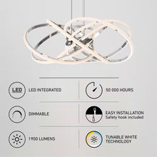 Load image into Gallery viewer, Maelstrom 25-Watt 1 Light Chrome Modern 5 CCT Integrated LED Pendant Light Fixture for Dining Room or Kitchen