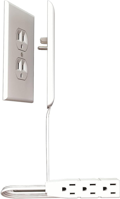 Sleek Socket Ultra-Thin Outlet Concealer with Cord Concealer Kit, 3 Outlet, 3-Foot Cord, Universal Size (Ideal for Kitchens & Bathrooms)