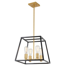 Load image into Gallery viewer, Carter 8-Light Black and Gold Modern Industrial Cage Chandelier Light Fixture for Dining Room or Kitchen