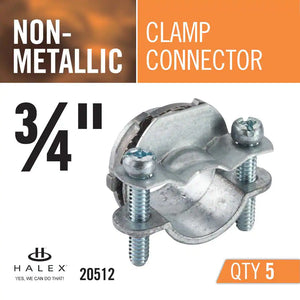 3/4 In. Non-Metallic (NM) Twin-Screw Clamp Connectors (5-Pack)