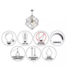 Load image into Gallery viewer, Imperium 9-Light Brushed Nickel Modern Sputnik Geometric Cage Chandelier Light Fixture for Dining Room or Kitchen