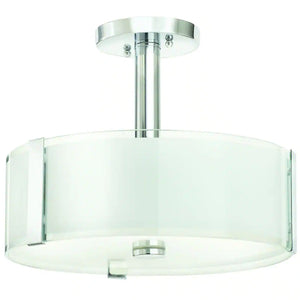 Bourland 14 In. 3-Light Polished Chrome Semi-Flush Mount Kitchen Ceiling Light Fixture