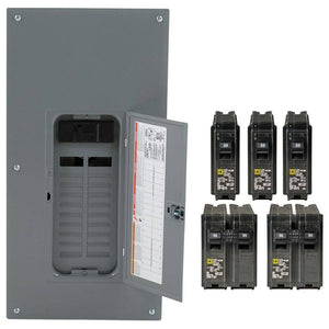 Homeline 100 Amp 24-Space 48-Circuit Indoor Main Breaker Plug-On Neutral Load Center with Cover(Hom2448M100Pcvp)