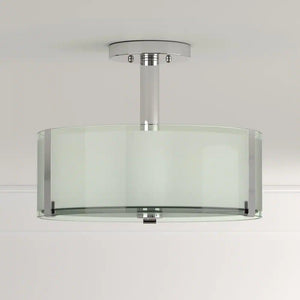 Bourland 14 In. 3-Light Polished Chrome Semi-Flush Mount Kitchen Ceiling Light Fixture