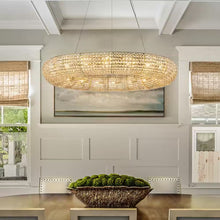 Load image into Gallery viewer, 41In. 18-Light Buld Included Glam Halo round Chandelier with Crystal Beads Accents