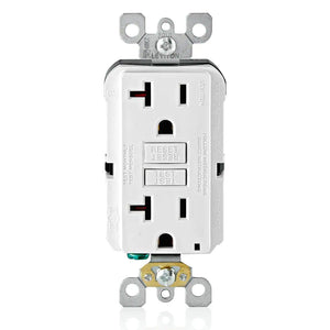 20 Amp 125-Volt Duplex Self-Test Slim GFCI Outlet, White (4-Pack)